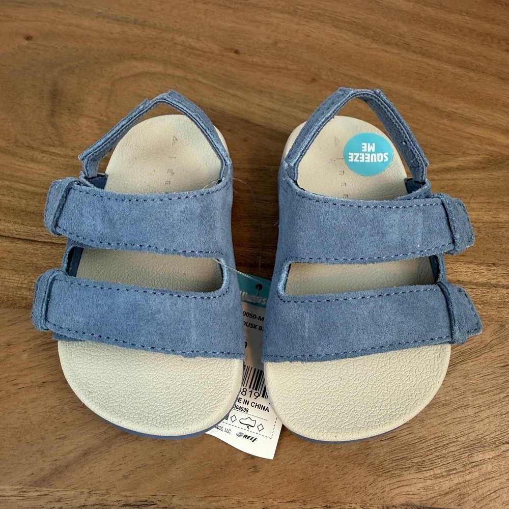 New NWT Little Kids Reef Little Ojai Suede Blue Sandals Shoes‎ Size 5 C